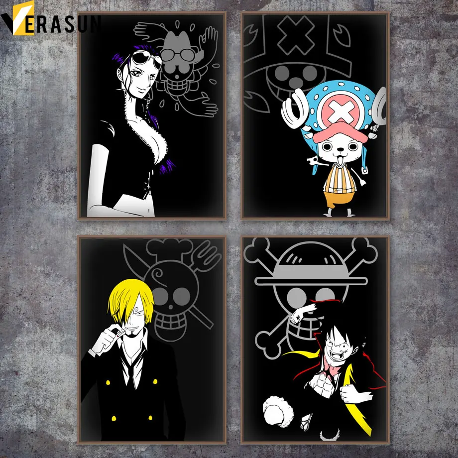 

One Piece Comic Luffy Nico Robin Tony Sanji Nordic Poster Art Prints Wall Art Canvas Paining Wall Pictures Baby Kids Room Decor