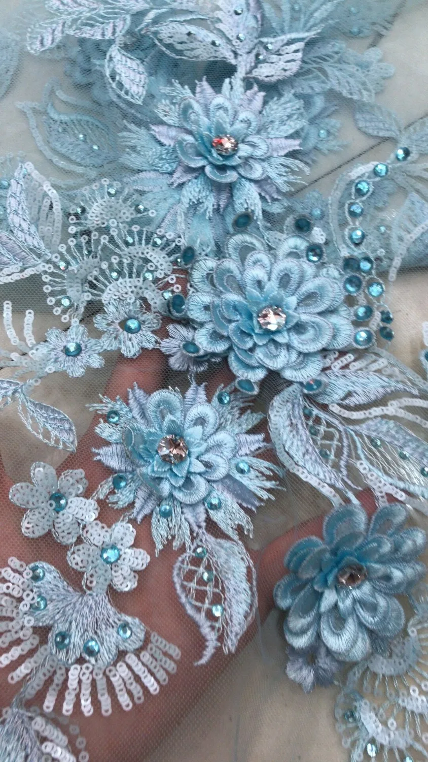 best quality 3d flower embroidered African Tulle Lace Fabric fashion