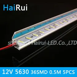 5 шт * 50 см оптовая продажа с фабрики 50 см DC 12 V 36 SMD 5630 Светодиодный жёсткая планка бар свет с отражающей V алюминиевый корпус