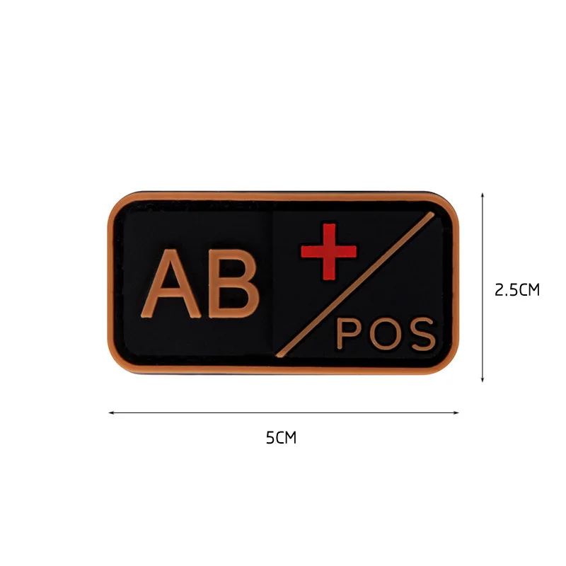 3D пвх A + B AB O положительный POS отрицательный NEG тип крови групповой патч для одежды