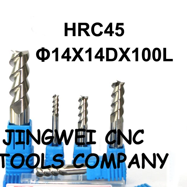 

HRC 45 Carbide end mill for aluminum14X100mm standard length end mill for copper
