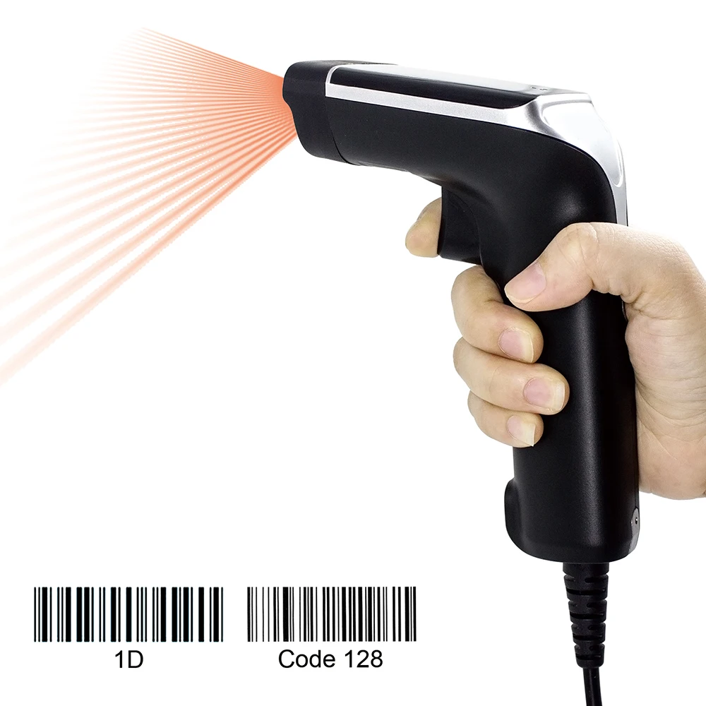 Handheld Barcode Scanner Reader USB Wired 1D Bar Code Scan for POS