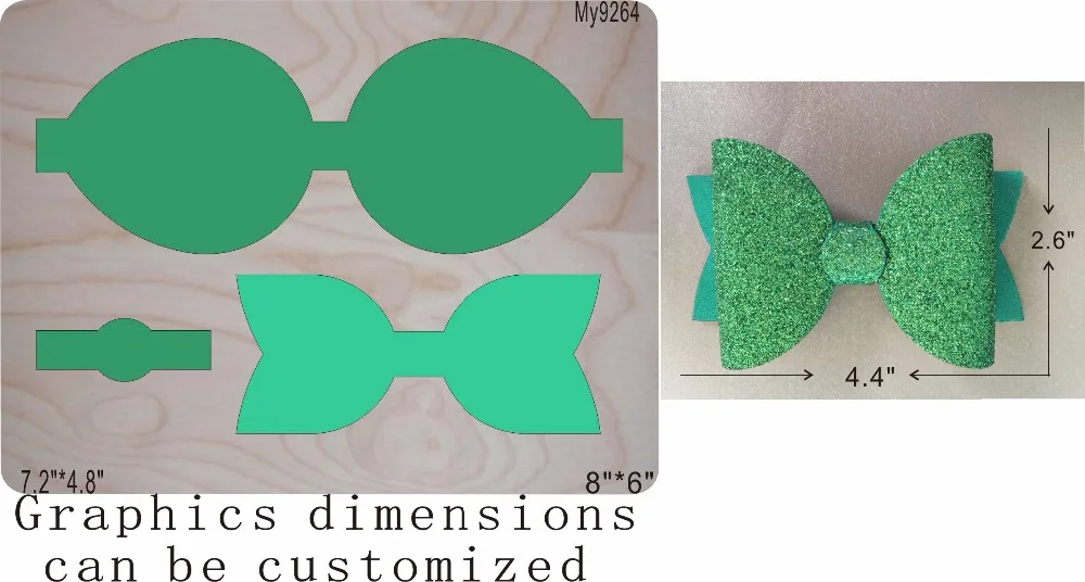 

Green bow wooden mold die cut accessories wooden die Regola Acciaio Die Misura ,MY