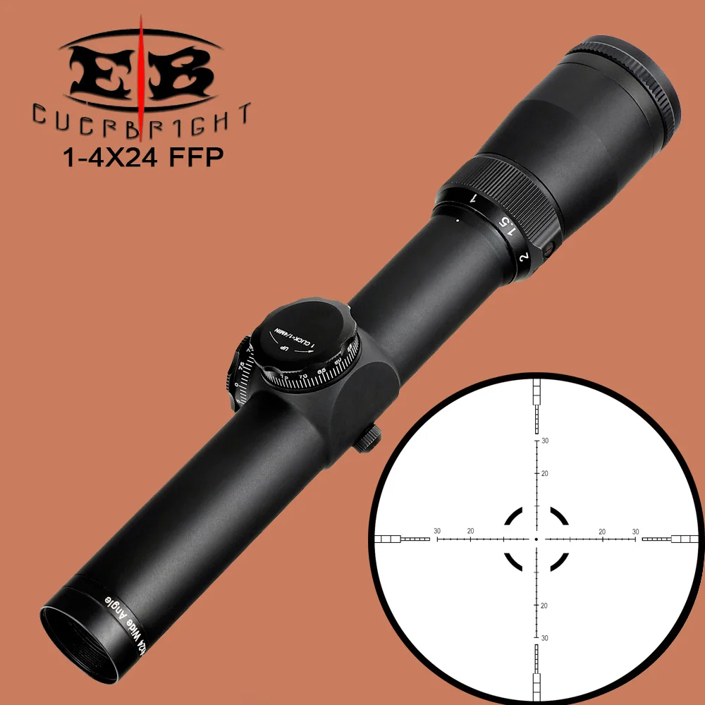 

EB 1-4X24 Tactical Compact Scope FFP Optical Sights First Focal Plane Glass Reticle Hunting Riflescope Wide Angle for Rifle