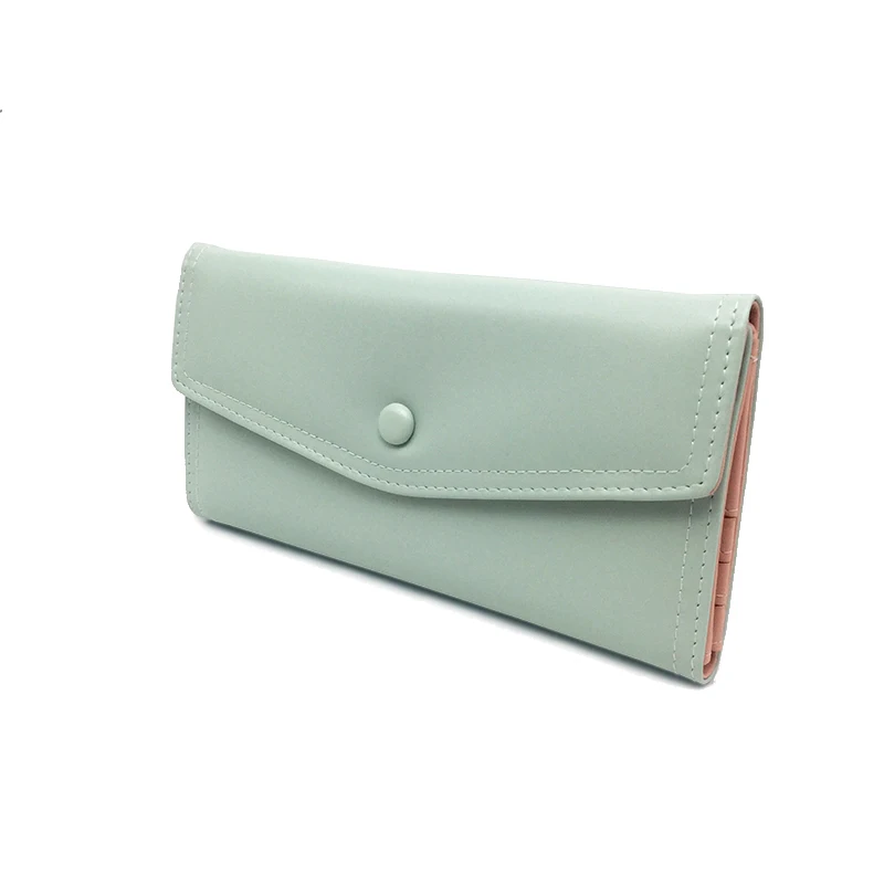 

2017 New Fashion Envelope Women Wallet Hot Sale 3 Fold Solid Color Long Leather Women Wallets Casual Ladies Cash Purse Carteira