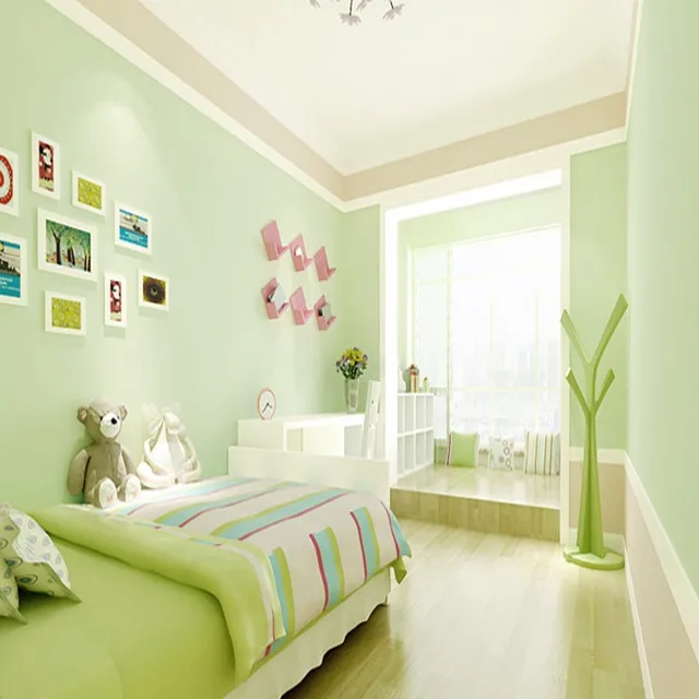Free Shipping Modern Pvc Pure Color Wallpaper Light Blue Lavender Free Shipping Modern Pvc Pure Color Wallpaper Light Blue Lavender Clothing Milk Tea Bedroom