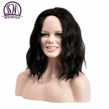 MSIWIGS вьющиеся парики для женщин черный цвет синтетический короткий парик 14 дюймов афроамериканские термостойкие волосы