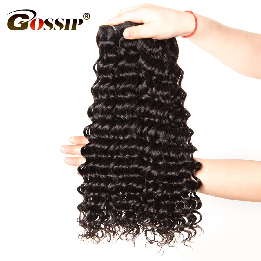 altGossip Deep Wave Brazilian Hair Weave Bundles 100% Human Hair Bundles Natural Color 10-28 Double Weft Hair Extension Non Remy
