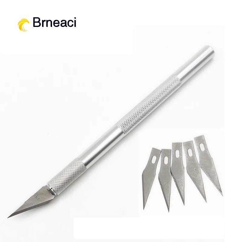 Brneaci металлическая ручка нож для скальпеля набор инструментов Резак гравировальные ремесленные ножи для мобильного телефона ремонт ноутбука ручной инструмент лезвие