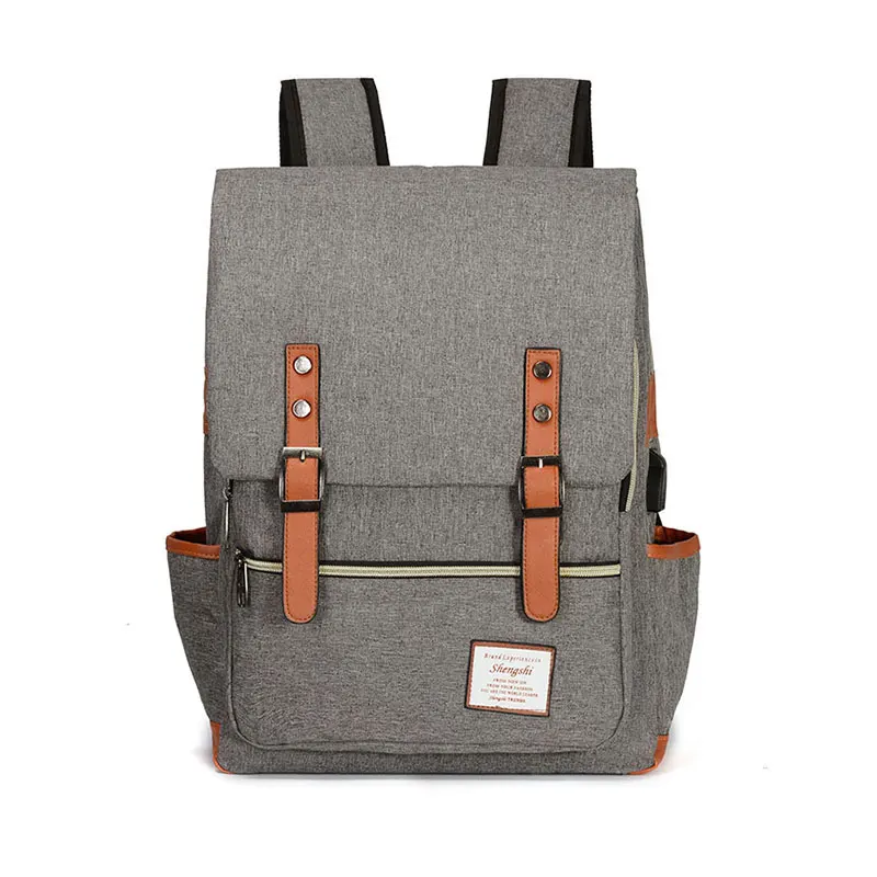 

Fashion Men Laptop Backpack USB Charging Backpack Men Large Capacity Travel School Bag Male Mochila Bags Buckles Backpacks