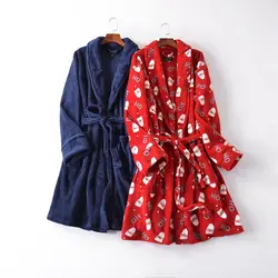 Для женщин халат зима коралловый флис сна дамы пижамы Lounge сна халаты домашний