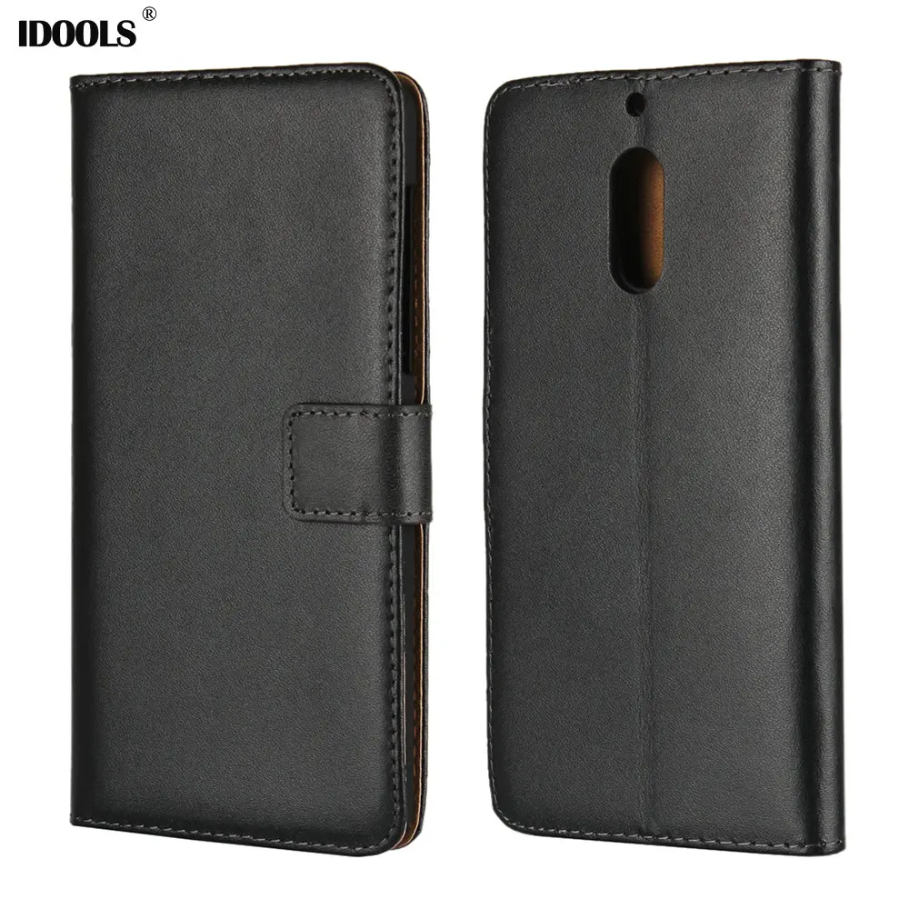 for Nokia 6 Case Luxury Black PU Leather Dirt Resistant Wallet Covers Phone Bags Cases for Nokia 6 TA-1000 TA1003 5.5 IDOOLS