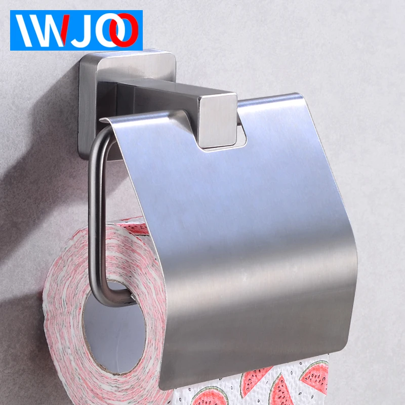 

Toilet Paper Holder Stainless Steel Bathroom Tissue Roll Ppaer Holder with Cover Waterproof Wall Mounted Paper Towel Holder Rack