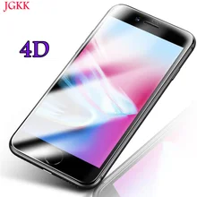 JGKK для iPhone 8 7 6 защитное стекло полное покрытие 4D( 3D) Закаленное стекло пленка для iPhoneX 6 6 S 7 Plus край Полное покрытие осыпи