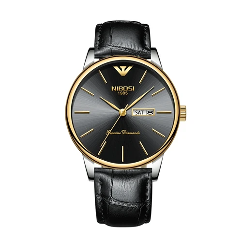 NIBOSI Лидирующий бренд Роскошные мужские часы водонепроницаемые часы с датой мужские спортивные золотые часы Мужские кварцевые наручные часы Relogio Masculino Saat - Цвет: L