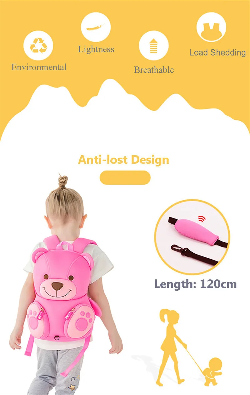 Nohoo животные Dall узор детская школьная сумка милый 3D Анти-потерянный рюкзак Дошкольные Рюкзаки для мальчика девочки детский сад школьная
