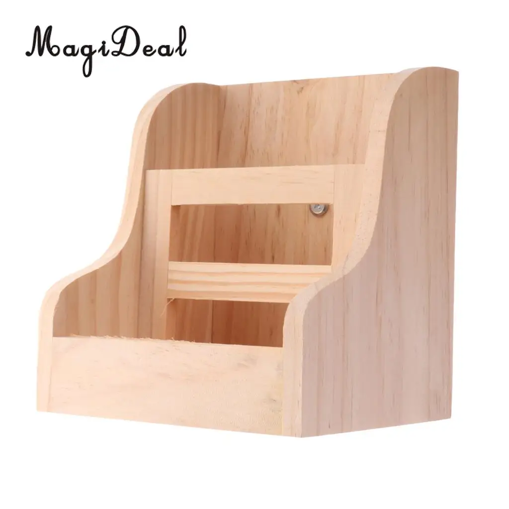MagiDeal 2-in-1 Functional New Small Pet Rabbits Guinea Pig Wooden Rack Feeder Hay Grass Nesting Holder Small Animals Toy