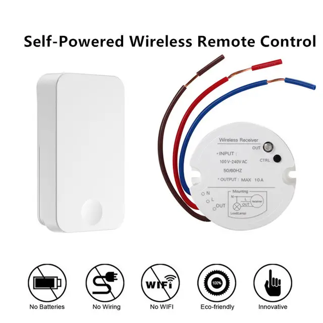 Qiachip Self Ed Wireless Switch No Battery Waterproof Qiachip Self Ed Wireless Switch No Battery Waterproof Transmitter Light Wall Remotes 433mhz Rf Receiver Remote Control Kit