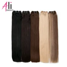 Ali-beleza feixes de trama de cabelo humano em linha reta remy extensão do cabelo humano natural 100g pode encaracolado 18-26