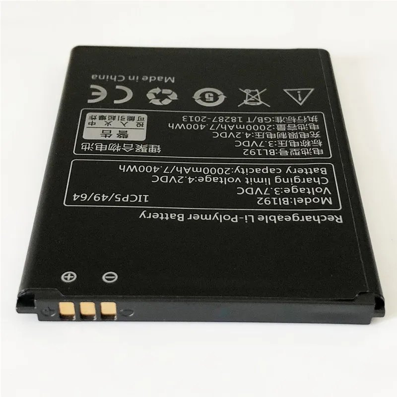 Аккумулятор 3 7 в 2000 мАч BL192 для Lenovo A526 A680 A750 A300 A328 A328T A338T A388T A529 A505E A560 A590|battery for