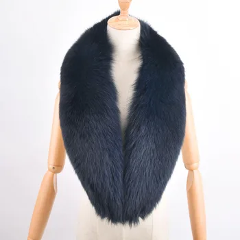 

Fashion Genuine 100cm Big Fox Fur Collar Raccoon Fur Muffler Real Fur Scarf Accessory Women Wrap Wholesale/Retail Free Shipping