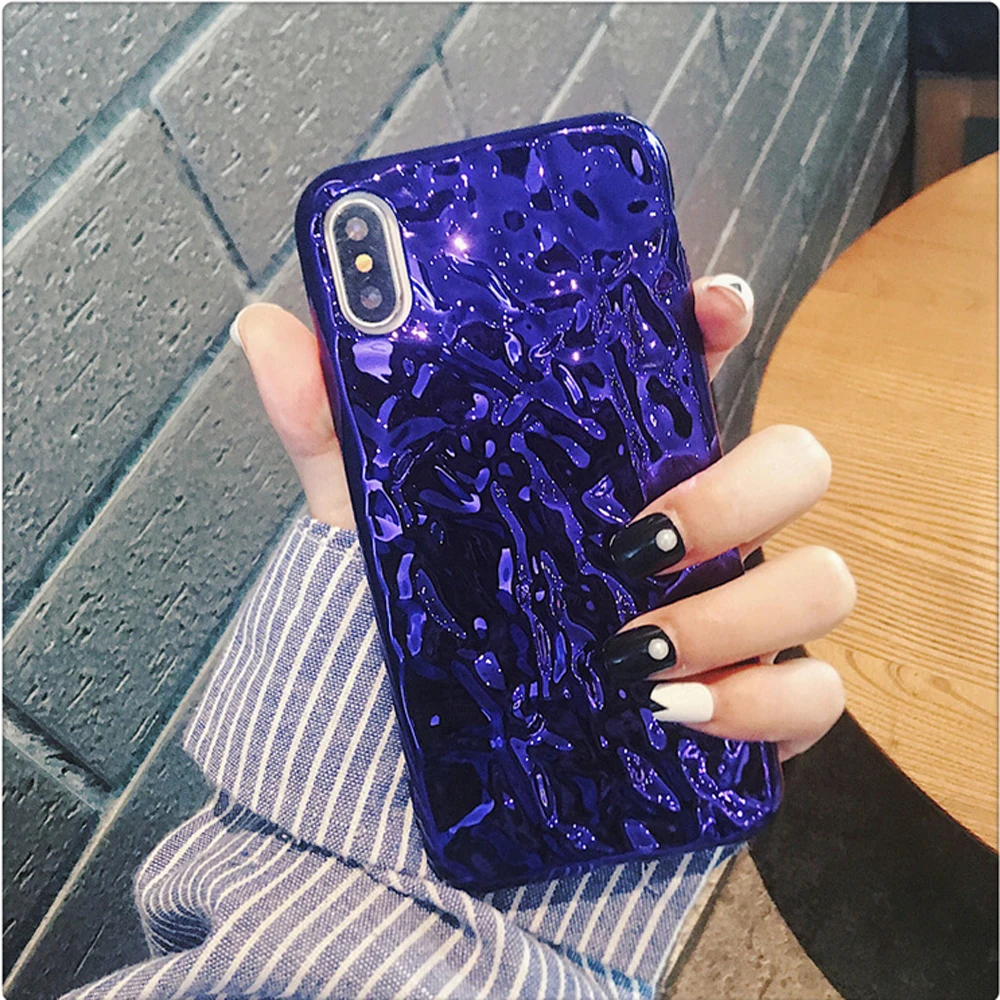 

Ritozcase Purple Plating Foil Pattern Cell Phone Case for iphone 7 8 plus X Soft silicon back Cover cases for iphone 6 6s plus