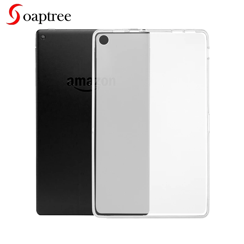 

360 Full Protecive Case for Amazon Fire HD 10 Tablet (5th/7th Generation 2015/2017 Release) Clear Back Cover Silicon Tablet Case