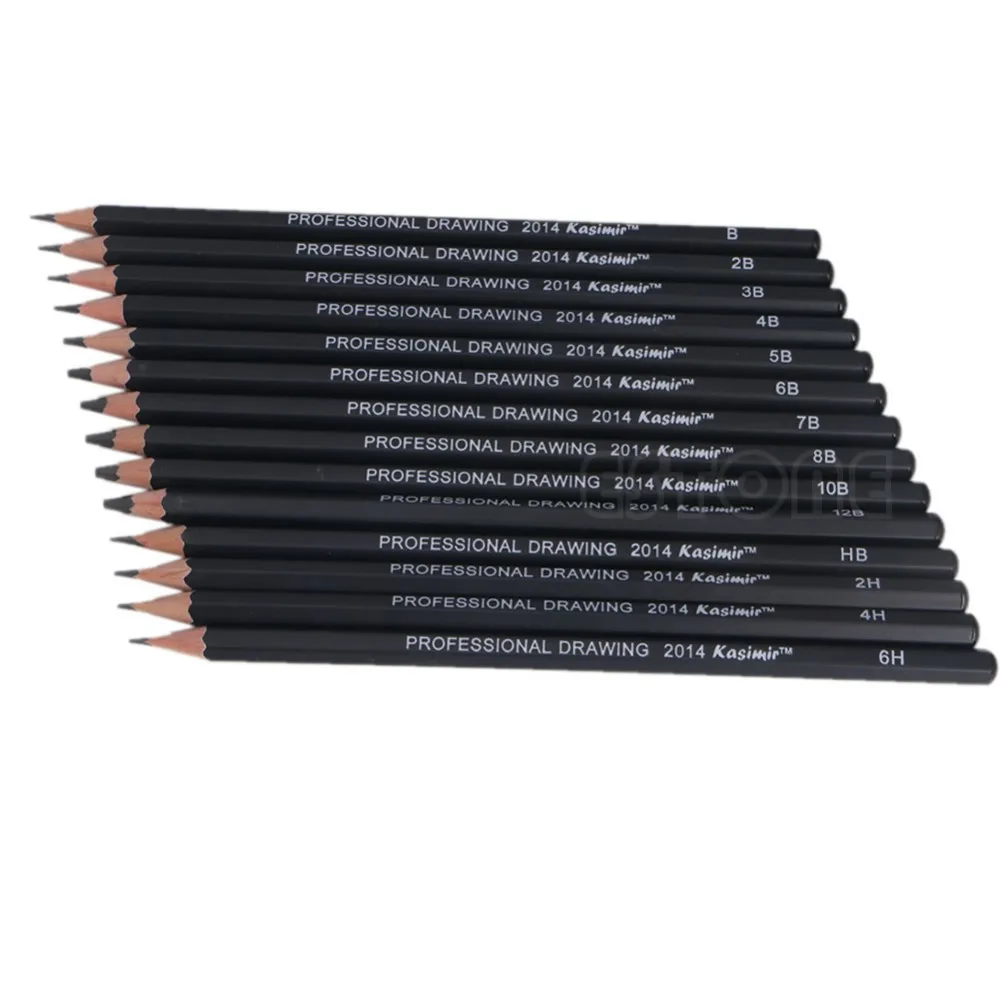 14Pcs Sketch Art Drawing Graphite Pencil 12B 10B 8B 7B 6B 5B 4B 3B 2B 1B 2H HB