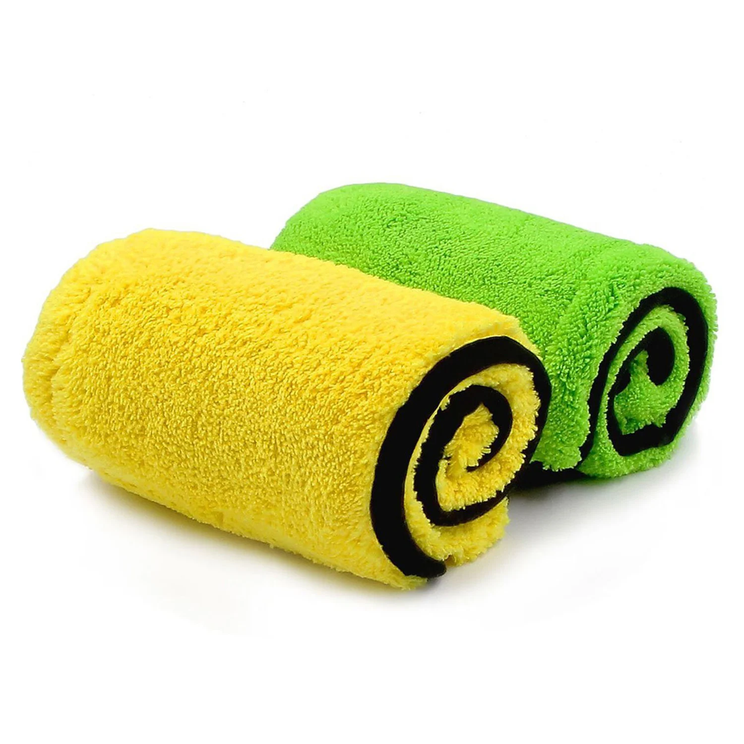 2pcs 840gsm Coral velvet Car Cleaning Towels Dual Layer Ultra Thick on