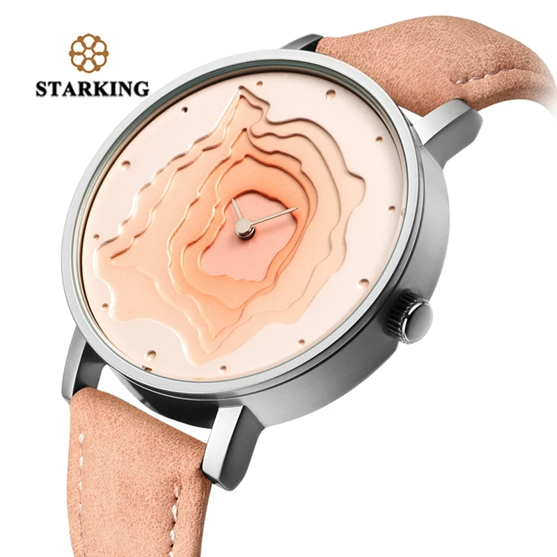 

New Fashion Mens Watches STARKING Branded Casual Genuine Leather Clock Male Minimalism Dress Quartz Wristwatch Relogio Masculino