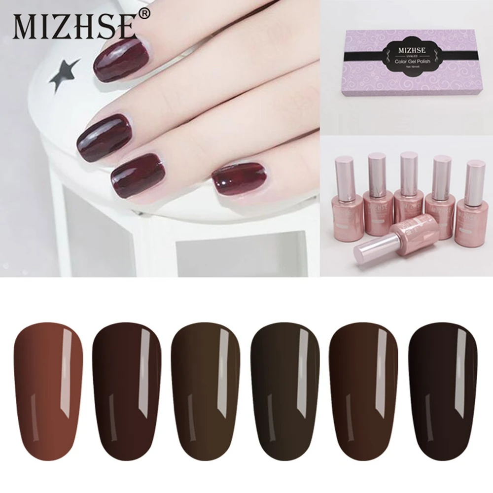 MIZHSE коричневый 18 мл гель УФ светодиодный Гель-лак для ногтей Набор искусств