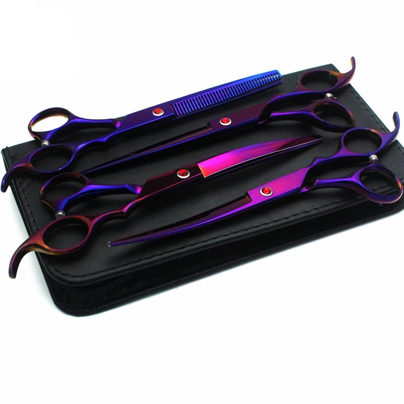 

Premium Pet Grooming Scissors Set Stainless Steel Pet Trimmer Kit, Used for Dog Cat Cutting Scissors,Grooming Comb