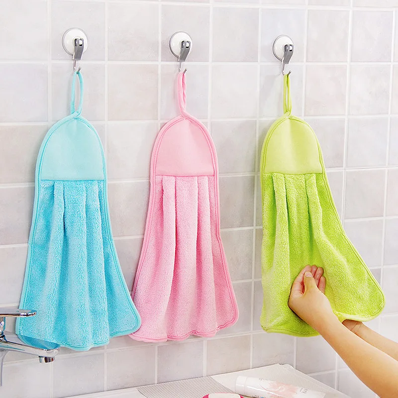 

Hand Towel Kitchen Hanging Coral Velvet Baby Face Kids Bowl Washcloth Towel