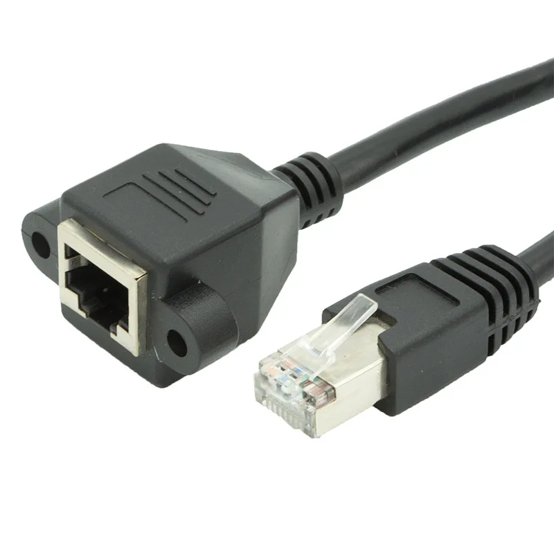 Сетевой Удлинительный кабель RJ45 штекер к гнезду винт Панель Крепление Ethernet LAN для