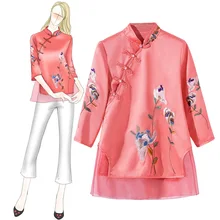 Восточный женский Улучшенный Тан Верхняя одежда Элегантный Вышивка цветок формальная одежда китайский стиль для женщин ручной работы