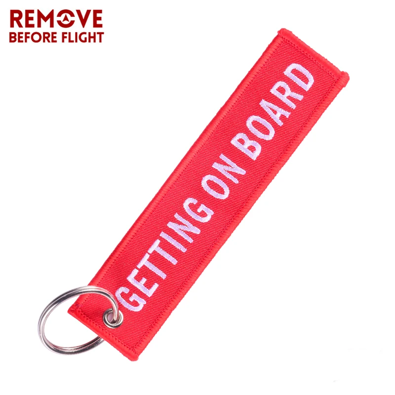 Fashion Jewelry Key Chains Berloques Red Embroidery Airworthy Gift Keychains Getting On Board Aviation Gifts for Friend | Украшения и