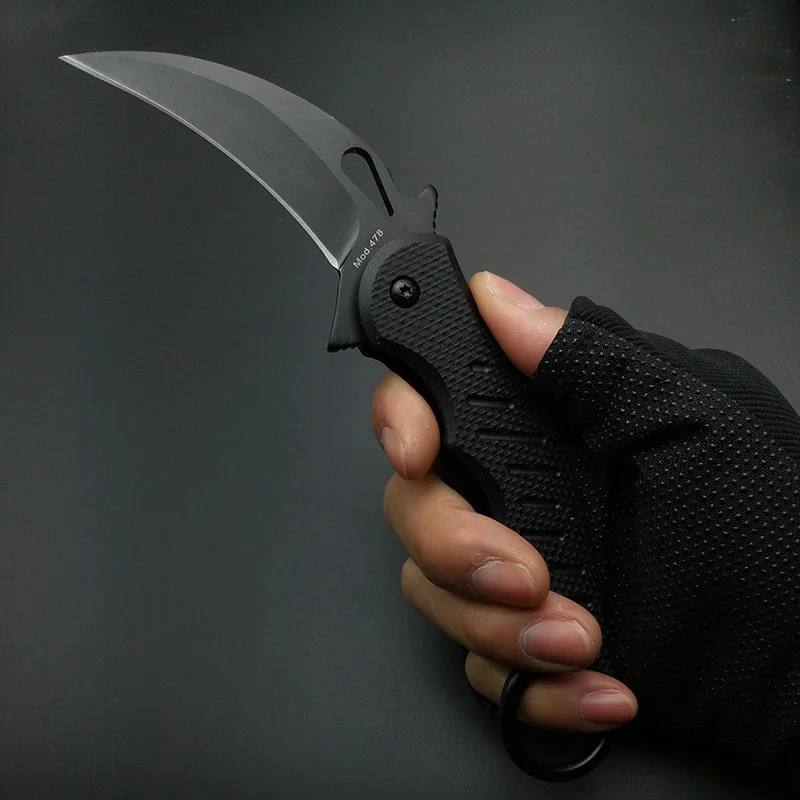 Karambit нож коготь G10 Ручка Открытый pockte нож выживания кемпинг инструмент тактический нож силы выживания обороны верхний нож - Цвет: black blade