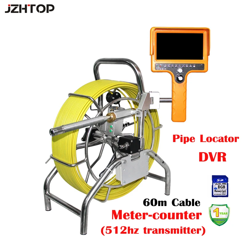 60m cable video endoscope pipeline inspection camera meter counter pipe sonde