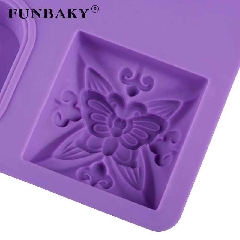 FUNBAKY 4 полости розы Силиконовые формы для мыла 3d DIY цветы мыло Плесень ручной работы для изготовления мыла Девы Марии свечи