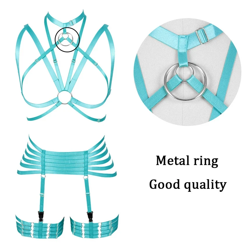 Бюстгальтер на бретельках для тела, топы на бретельках, пояс для грудной клетки, сексуальное нижнее белье, подвязки, Чулки с подтяжками, панк, готика, регулируемое, для танцев, Рейв