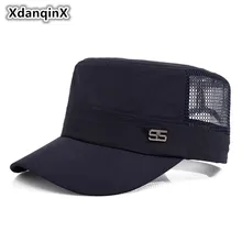XdanqinX, летние мужские сетчатые дышащие военные шапки, регулируемый размер, плоская верхняя Кепка для взрослых мужчин, мужская кепка, Snapback, язык, s