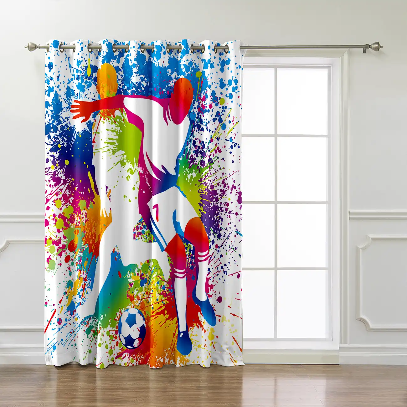 Soccer Football Game Sport Window Treatments Curtains Valance