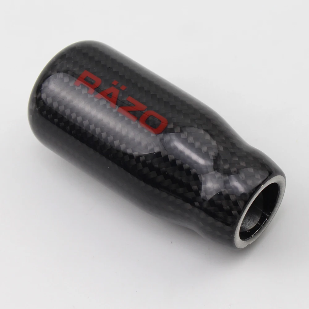 RAZO Настоящее углеродное волокно ручка переключения передач Универсальный черный серебристый гоночный рычаг переключения передач