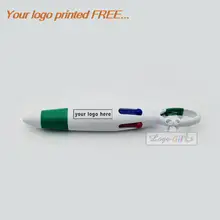 Многофункциональная Пластиковая шариковая ручка 4 цвета чернил в 1 ручка Хорошее качество школьные принадлежности роликовые ручки с вашим логотипом напечатаны бесплатно