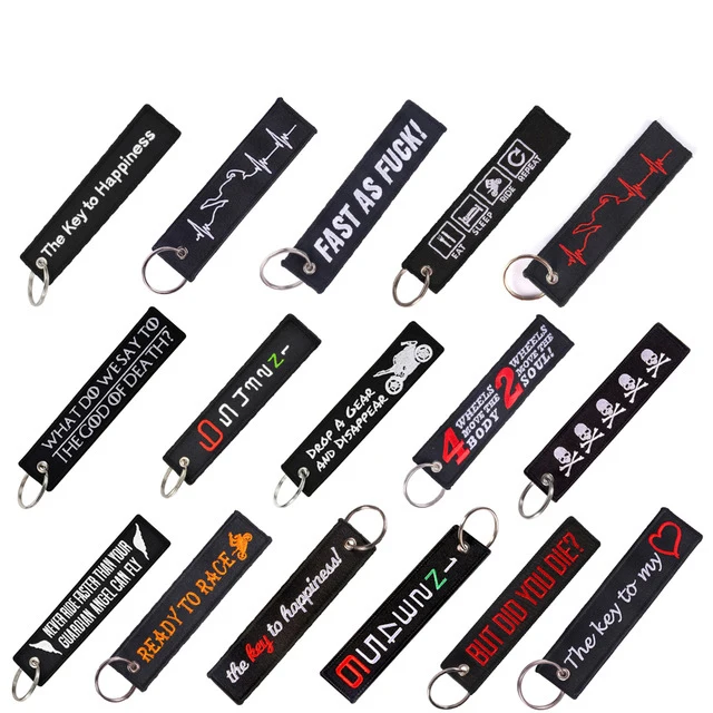 

1piece KeyChain KISS ME BEFORE FLIGHT CREW Embroidered keychains Aviation gift key tag