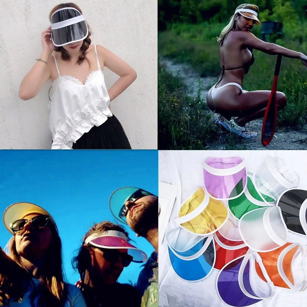 Transparent Sun Hats for Women New PVC Protection Summer Cap Sunshade Caps Visor Cycling Outdoor Sports Casual Fashion|Мужские шляпы от