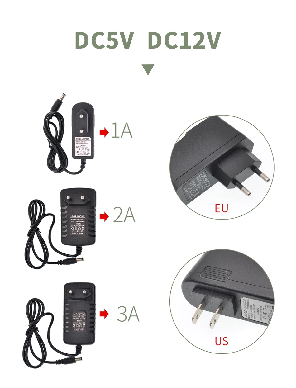 DC Питание 5 V-24 V светильник ing трансформаторы для Светодиодные ленты 1A 2A 3A 4A 5A 6A светильник конвертер