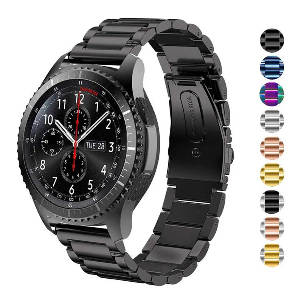 

22mm 20mm Stainless Steel Band for Samsung Gear S3 S2 Sport Galaxy Watch 42MM 46MM Strap Metal Wristband Classic Smart Band