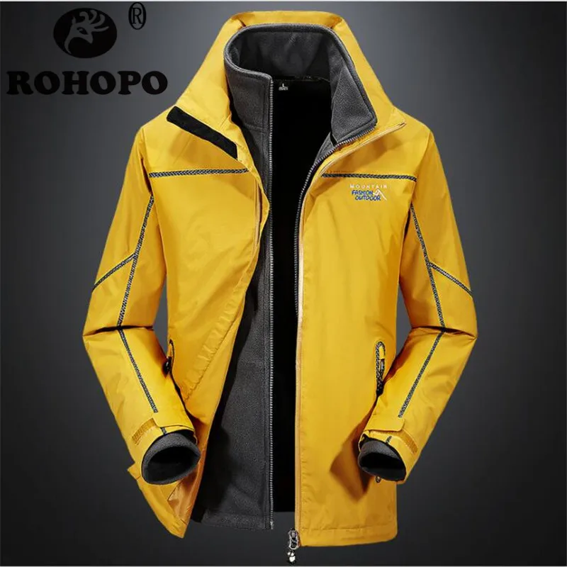 

Winter Windbreaker 2019 Waterproof Overcoat Detachable Fleece Liner Out Door Sportswear Jacket Winter Keep Warm Windbreaker Man