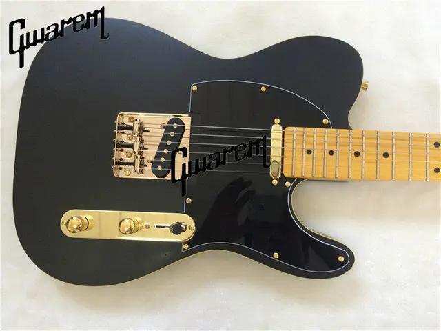 Electric guitar/Gwarem luck star tele black color guitar